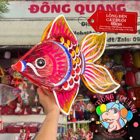 Đèn Trung thu Cá hai đuôi giấy kiếng (cỡ lớn)