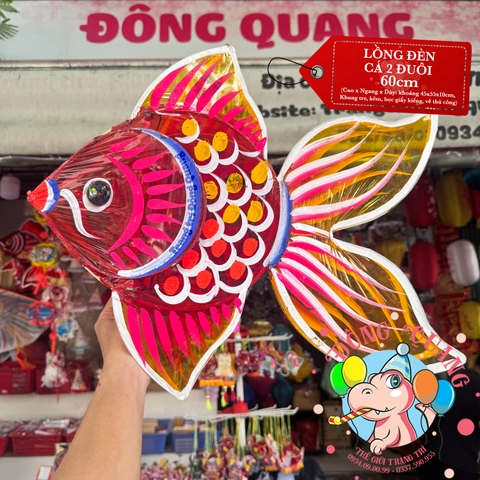 Đèn Trung thu Cá hai đuôi giấy kiếng (cỡ lớn)