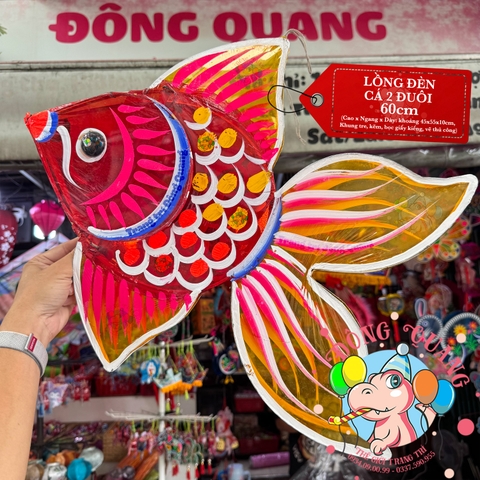 Đèn Trung thu Cá hai đuôi giấy kiếng (cỡ lớn)
