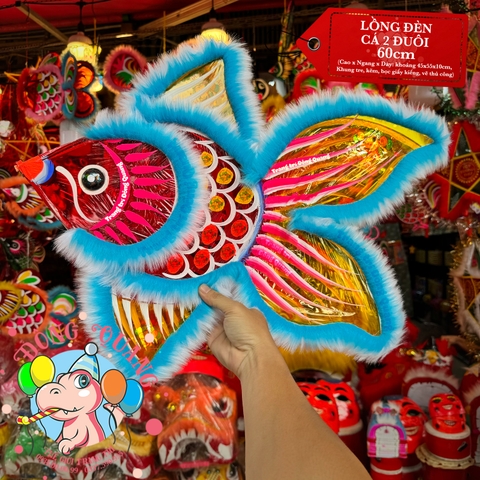 Đèn Trung thu Cá hai đuôi giấy kiếng (cỡ lớn)