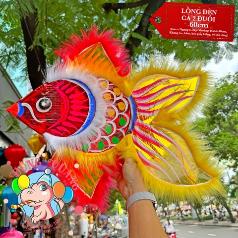 Đèn Trung thu Cá hai đuôi giấy kiếng (cỡ lớn)