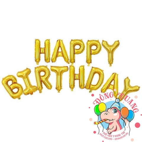 Bong bóng chữ Happy birthday (chữ mỏng - 11 mẫu)