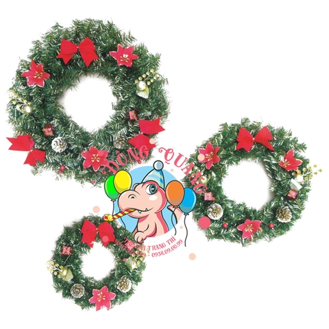 Vòng hoa 2 chiều xanh vàng trang trí