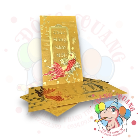 Set 6 bao lì xì vàng may mắn (bản dài)