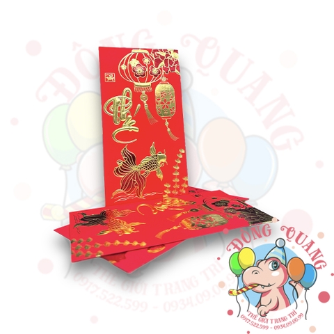 Set 6 bao lì xì đỏ may mắn (bản dài)