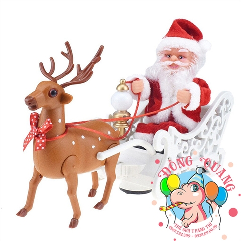 Ông già Santa Claus cưỡi xe tuần lộc