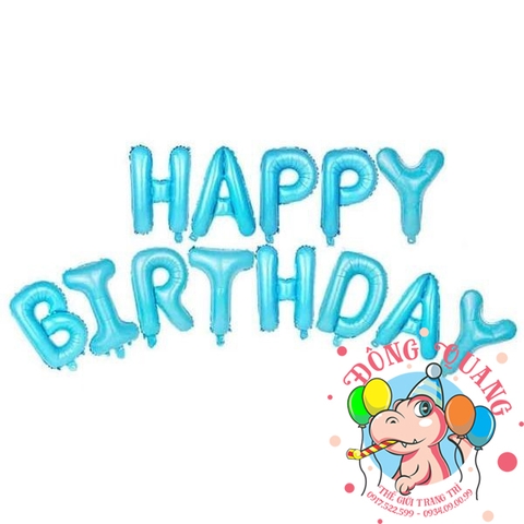 Bong bóng chữ Happy birthday (chữ mỏng - 11 mẫu)
