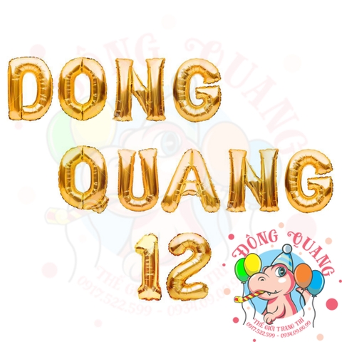 Bong bóng nhôm chữ, số (40/80/100cm) - vàng