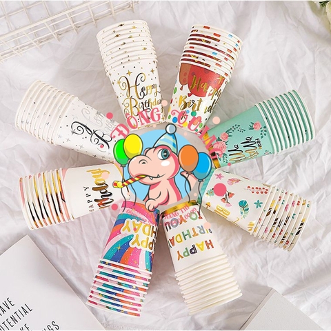 Bộ ly, đĩa chủ đề hoa lá (set 10)