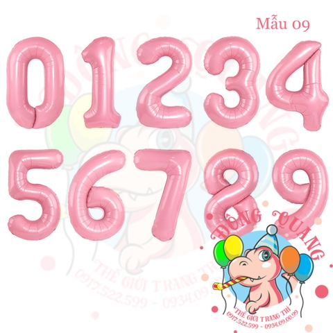 Bong bóng nhôm số (40/80/100cm) - màu pastel
