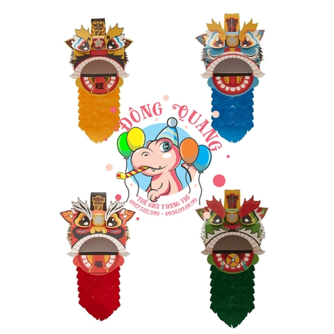 Đầu lân giấy lắp ráp thủ công (mẫu 2)