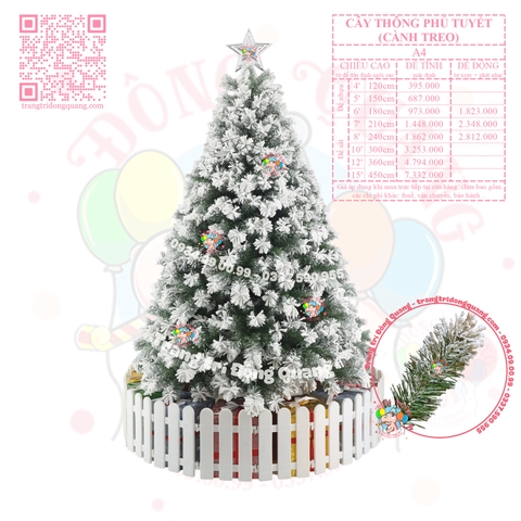 Cây thông phủ tuyết (cành treo)