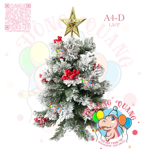 Cây thông mini phủ tuyết