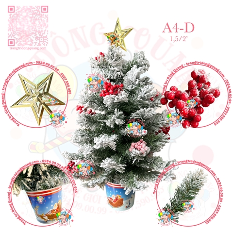 Cây thông mini phủ tuyết