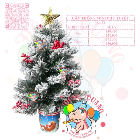 Cây thông mini phủ tuyết