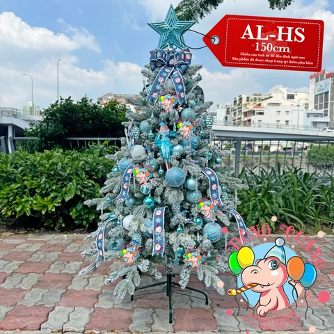 Cây thông 2 loại lá PE phủ tuyết (cành tự động xoè)