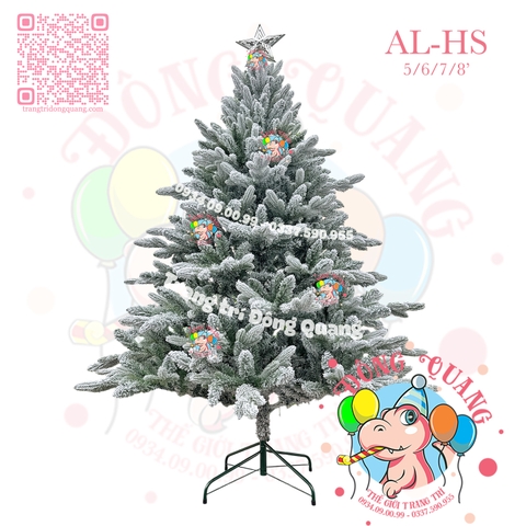 Cây thông 2 loại lá PE phủ tuyết (cành tự động xoè)