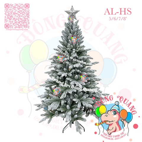 Cây thông 2 loại lá PE phủ tuyết (cành tự động xoè)