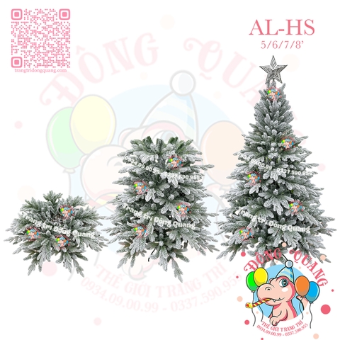 Cây thông 2 loại lá PE phủ tuyết (cành tự động xoè)