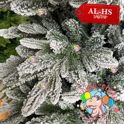 Cây thông 2 loại lá PE phủ tuyết (cành tự động xoè)