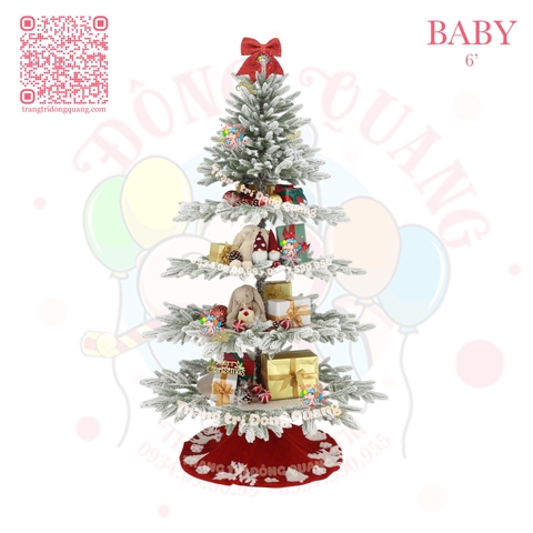 Cây thông trưng bày lá PE phủ tuyết (BABY)
