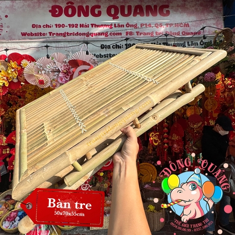 Bàn ghế tre trang trí tiểu cảnh