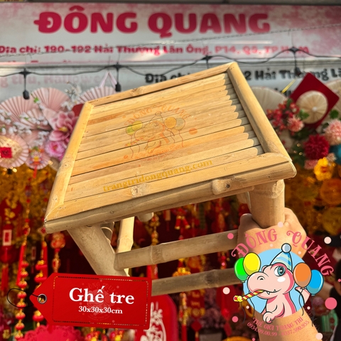 Bàn ghế tre trang trí tiểu cảnh