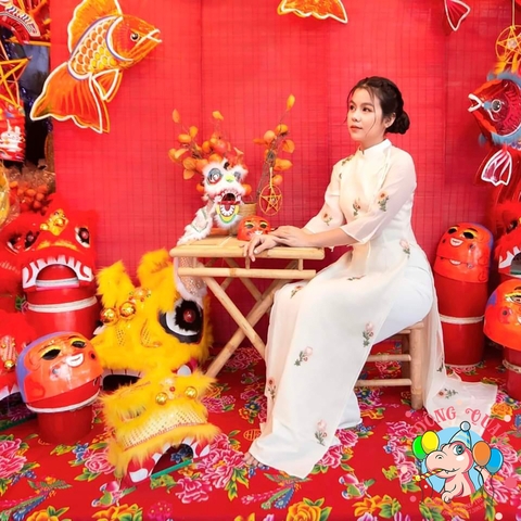 Bàn ghế tre trang trí tiểu cảnh