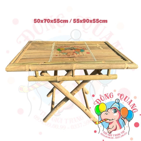 Bàn ghế tre trang trí tiểu cảnh