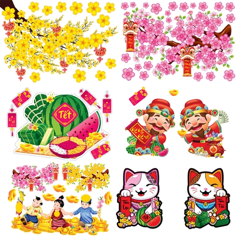 Hình dán decal Tết (50 mẫu)