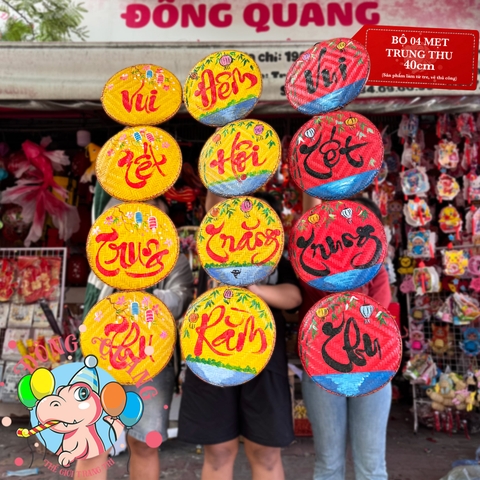 Bộ mẹt tre vẽ trang trí chủ đề Trung thu