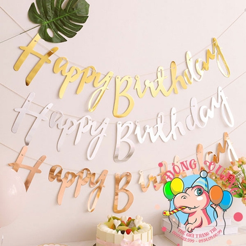 Dây chữ Happy Birthday ép kim