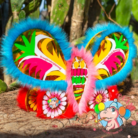 Vải lông thú dán lồng đèn Trung thu