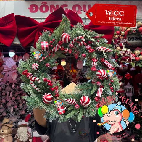 Vòng hoa đầu nhọn 4 loại lá có trang trí