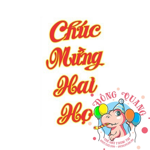 Chữ chúc mừng hai họ xốp