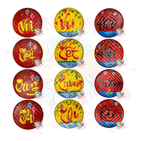 Bộ mẹt tre vẽ trang trí chủ đề Trung thu