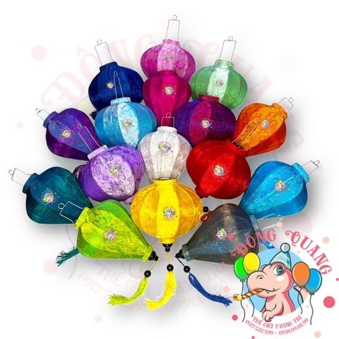 Combo 10 lồng đèn Hội An vải gấm