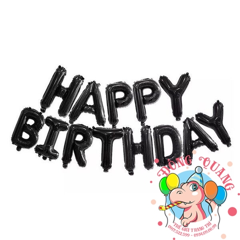 Bong bóng chữ Happy birthday (chữ mỏng - 11 mẫu)