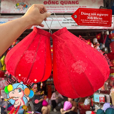 Lồng đèn Hội An vải gấm - dáng tỏi ngược