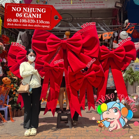 Nơ Vải Nhung Đỏ (20-150cm)