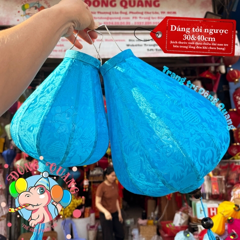 Lồng đèn Hội An vải gấm - dáng tỏi ngược