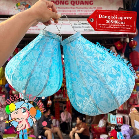 Lồng đèn Hội An vải gấm - dáng tỏi ngược