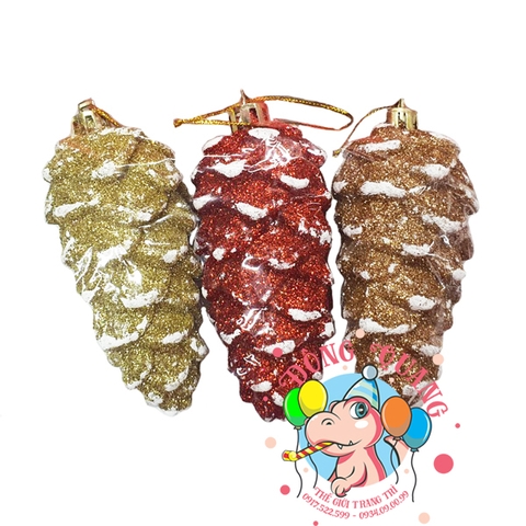 Trái thông kim tuyến dài (set 3/4)