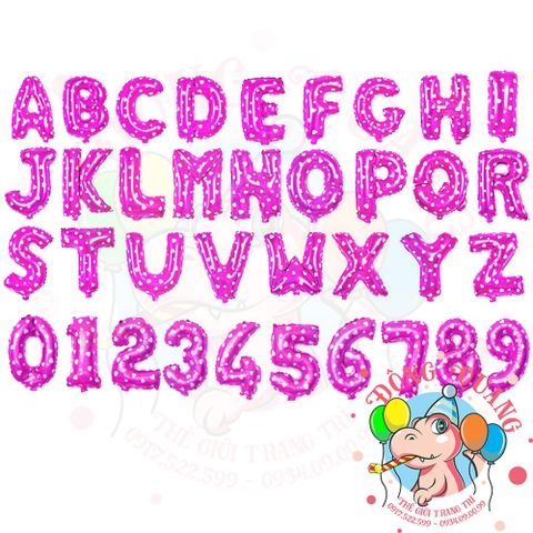 Bong bóng nhôm chữ, số (40/80/100cm) - hồng sao