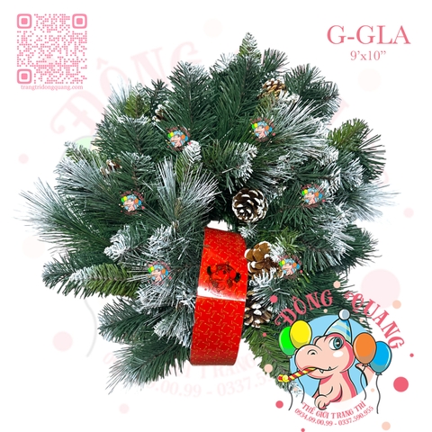 Dây trang trí 3 loại lá phun sơn gắn trái thông