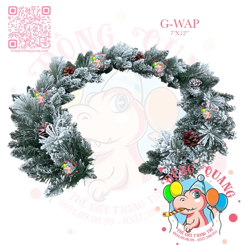 Dây trang trí 2 loại lá phủ tuyết trái thông