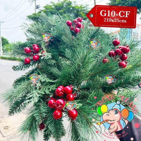 Dây trang trí 4 loại lá gắn cherry
