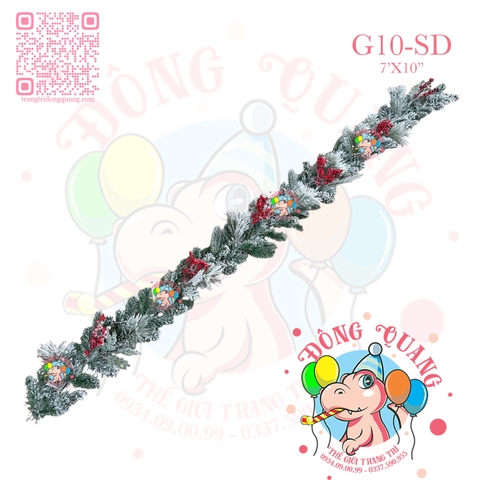 Dây trang trí 4 loại lá phủ tuyết cherry