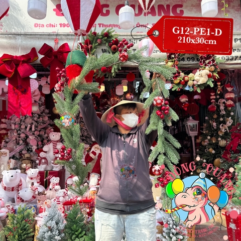 Dây trang trí nhánh thông PE lá đơn