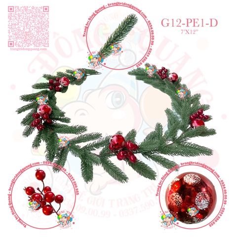 Dây trang trí nhánh thông PE lá đơn